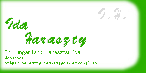 ida haraszty business card